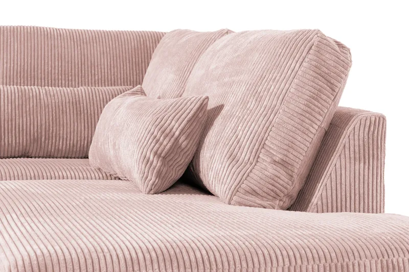Copenhagen 4-seters Høyrevendt L-formet Sjeselongsofa i Manchester - Rosa - Møbler - Sofaer - Sofa med sjeselong