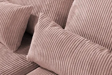 Copenhagen 4-seters Høyrevendt L-formet Sjeselongsofa i Manchester - Rosa - Møbler - Sofaer - Sofa med sjeselong