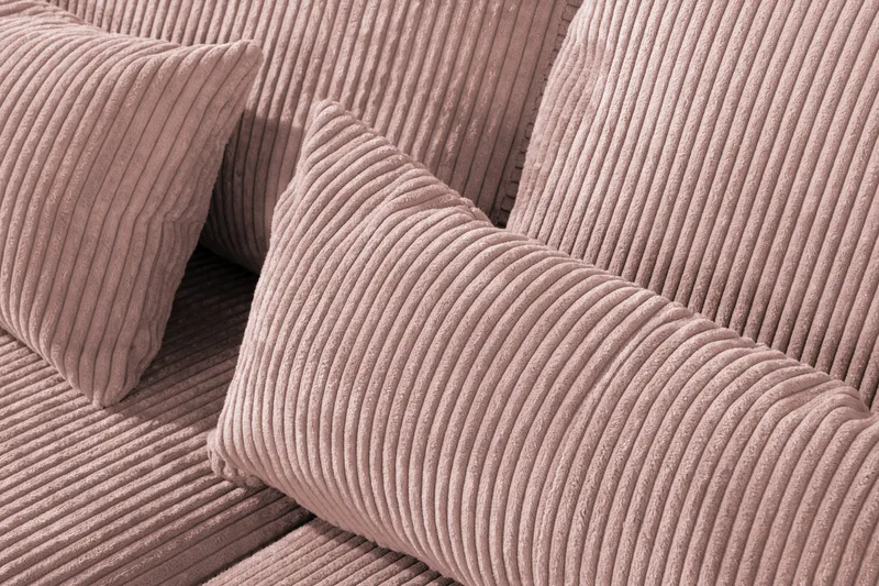 Copenhagen 4-seters Høyrevendt L-formet Sjeselongsofa i Manchester - Rosa - Møbler - Sofaer - Sofa med sjeselong
