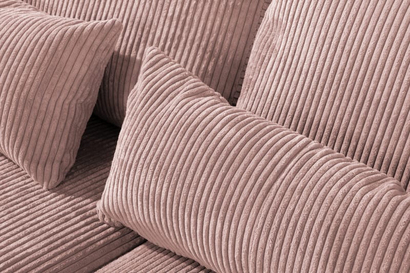 Copenhagen 4-seters Høyrevendt L-formet Sjeselongsofa i Manchester - Rosa - Møbler - Sofaer - Sofa med sjeselong