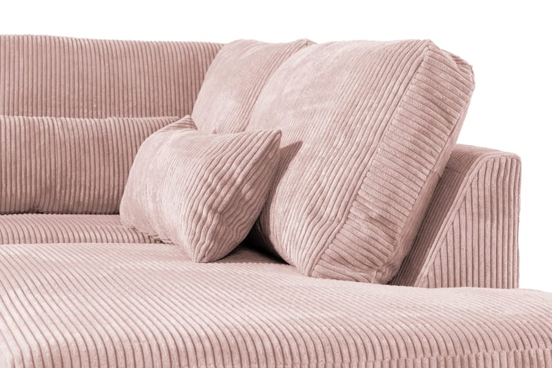 Copenhagen 4-seters Høyrevendt L-formet Sjeselongsofa i Manchester - Rosa - Møbler - Sofaer - Sofa med sjeselong