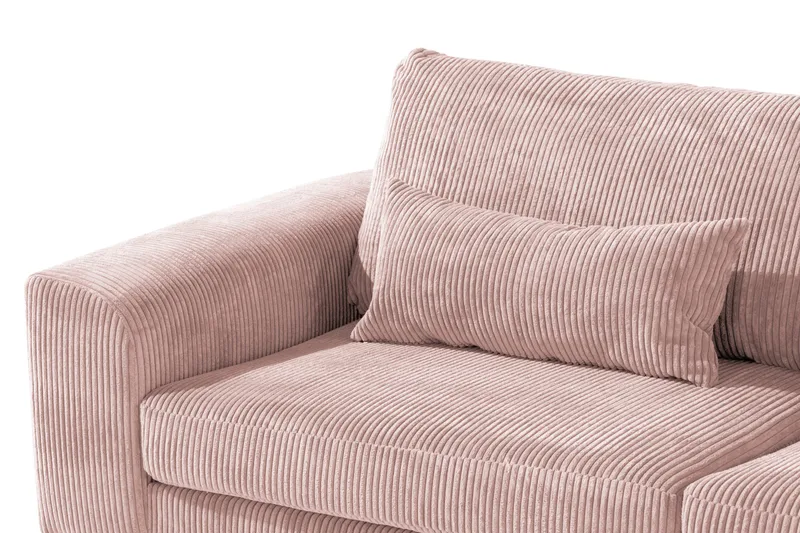 Copenhagen 4-seters Høyrevendt L-formet Sjeselongsofa i Manchester - Rosa - Møbler - Sofaer - Sofa med sjeselong