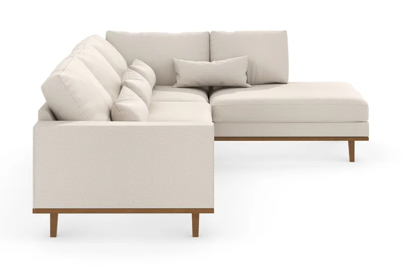 Copenhagen 4-seters Høyrevendt L-formet Sjeselongsofa i Stoff - Beige - Møbler - Sofaer - Sofa med sjeselong