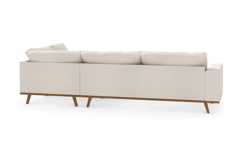 Copenhagen 4-seters Høyrevendt L-formet Sjeselongsofa i Stoff - Beige - Møbler - Sofaer - Sofa med sjeselong