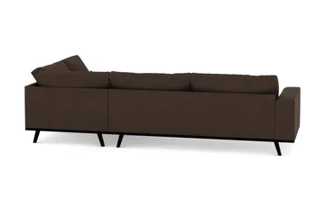 Copenhagen 4-seters Høyrevendt L-formet Sjeselongsofa i Stoff - Brun - Møbler - Sofaer - Sofa med sjeselong