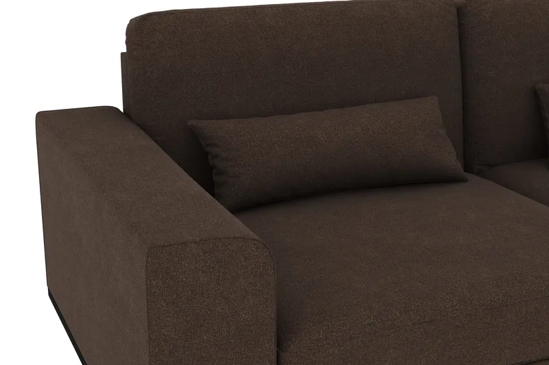 Copenhagen 4-seters Høyrevendt L-formet Sjeselongsofa i Stoff - Brun - Møbler - Sofaer - Sofa med sjeselong