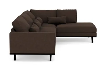 Copenhagen 4-seters Høyrevendt L-formet Sjeselongsofa i Stoff - Brun - Møbler - Sofaer - Sofa med sjeselong