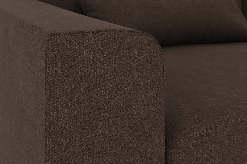 Copenhagen 4-seters Høyrevendt L-formet Sjeselongsofa i Stoff - Brun - Møbler - Sofaer - Sofa med sjeselong