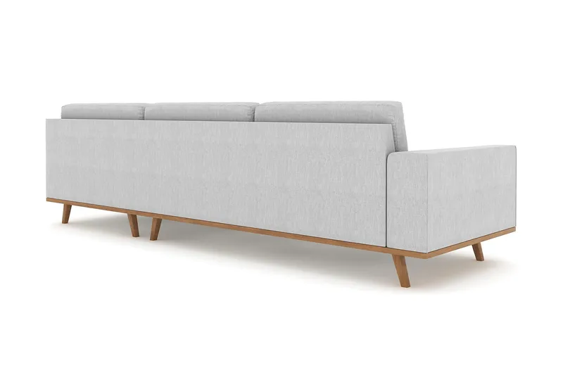 Copenhagen 4-seters Høyrevendt L-formet Sjeselongsofa i Stoff - Grå - Møbler - Sofaer - Sofa med sjeselong