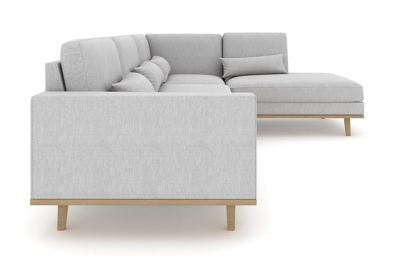 Copenhagen 4-seters Høyrevendt L-formet Sjeselongsofa i Stoff - Grå - Møbler - Sofaer - Sofa med sjeselong