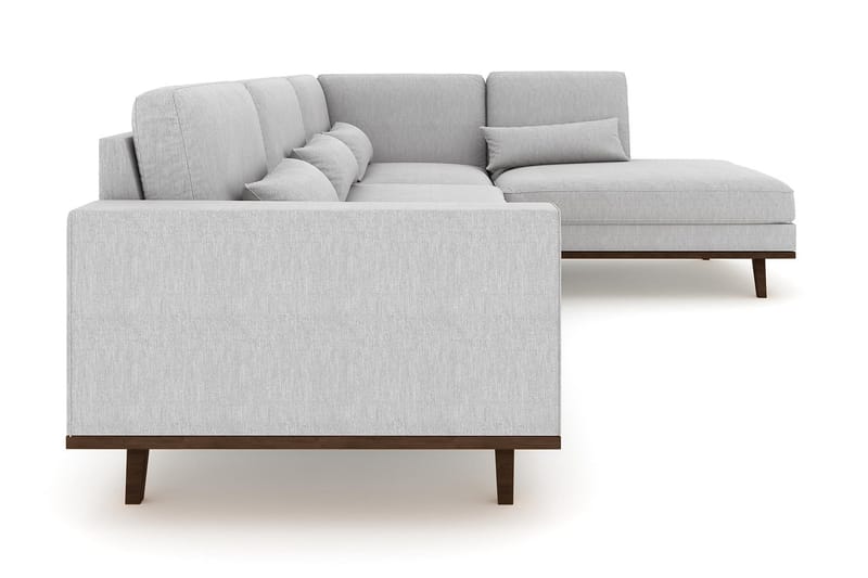 Copenhagen 4-seters Høyrevendt L-formet Sjeselongsofa i Stoff - Grå - Møbler - Sofaer - Sofa med sjeselong