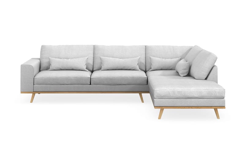Copenhagen 4-seters Høyrevendt L-formet Sjeselongsofa i Stoff - Lys grå - Møbler - Sofaer - Sofa med sjeselong