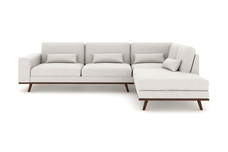 Copenhagen 4-seters Høyrevendt L-formet Sjeselongsofa i Stoff - Lys grå - Møbler - Sofaer - Sofa med sjeselong