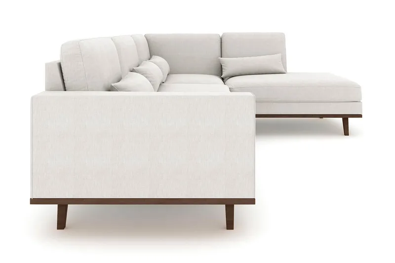 Copenhagen 4-seters Høyrevendt L-formet Sjeselongsofa i Stoff - Lys grå - Møbler - Sofaer - Sofa med sjeselong