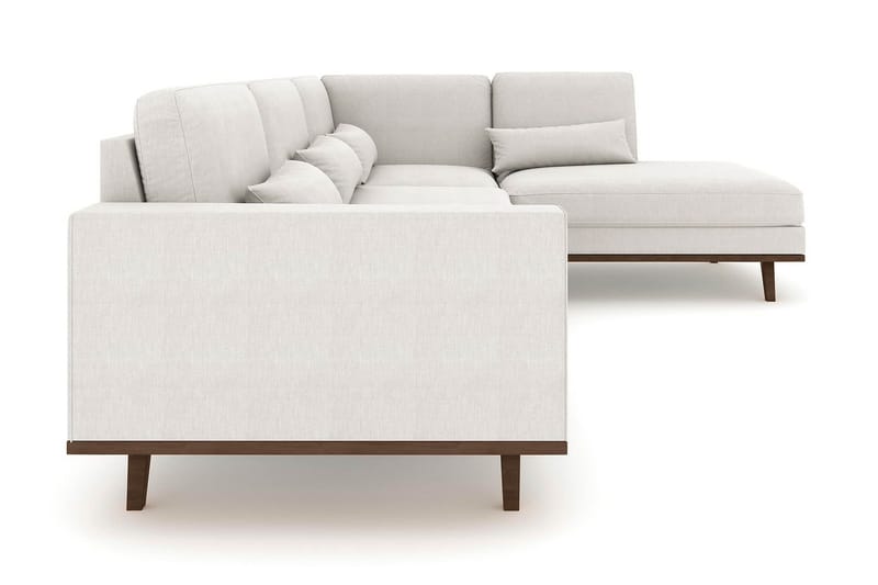 Copenhagen 4-seters Høyrevendt L-formet Sjeselongsofa i Stoff - Lys grå - Møbler - Sofaer - Sofa med sjeselong