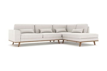 Copenhagen 4-seters Høyrevendt L-formet Sjeselongsofa i Stoff - Lys grå - Møbler - Sofaer - Sofa med sjeselong