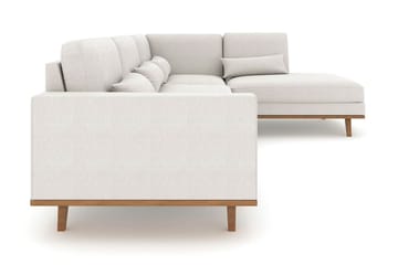 Copenhagen 4-seters Høyrevendt L-formet Sjeselongsofa i Stoff - Lys grå - Møbler - Sofaer - Sofa med sjeselong