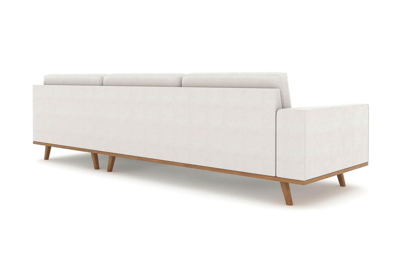 Copenhagen 4-seters Høyrevendt L-formet Sjeselongsofa i Stoff - Lys grå - Møbler - Sofaer - Sofa med sjeselong