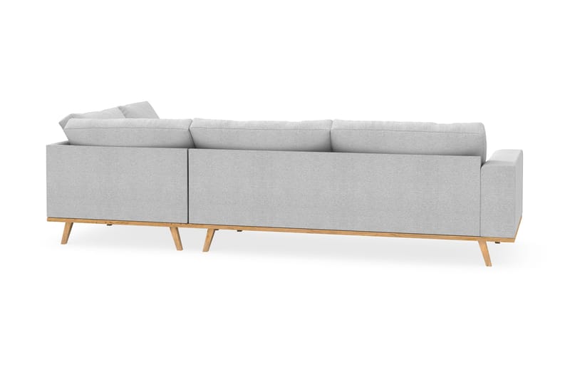 Copenhagen 4-seters Høyrevendt L-formet Sjeselongsofa i Stoff - Lys grå - Møbler - Sofaer - Sofa med sjeselong