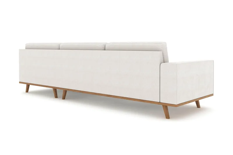 Copenhagen 4-seters Høyrevendt L-formet Sjeselongsofa i Stoff - Lys grå - Møbler - Sofaer - Sofa med sjeselong