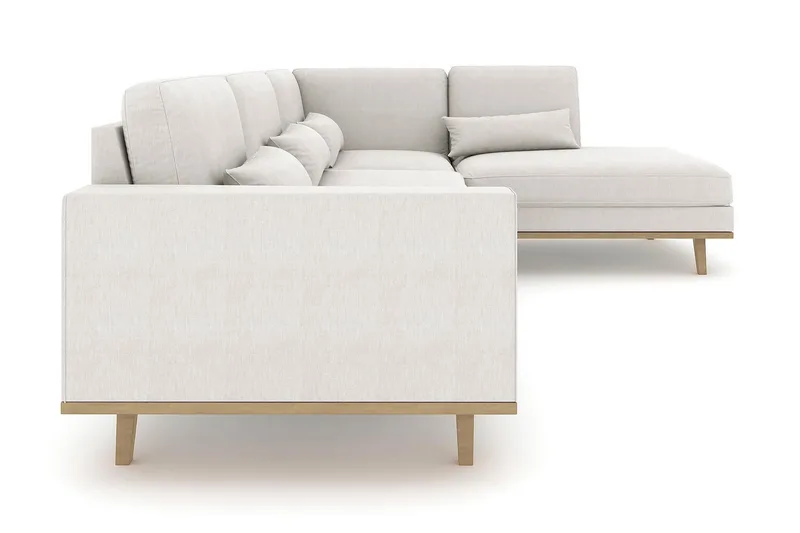 Copenhagen 4-seters Høyrevendt L-formet Sjeselongsofa i Stoff - Lys grå - Møbler - Sofaer - Sofa med sjeselong