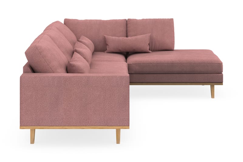Copenhagen 4-seters Høyrevendt L-formet Sjeselongsofa i Stoff - Rosa - Møbler - Sofaer - Sofa med sjeselong