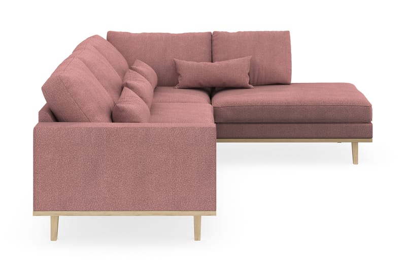 Copenhagen 4-seters Høyrevendt L-formet Sjeselongsofa i Stoff - Rosa - Møbler - Sofaer - Sofa med sjeselong