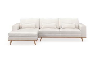 Copenhagen 4-seters Venstrevendt L-formet Divansofa i Bouclé - Hvit - Møbler - Sofaer - Sofa med sjeselong