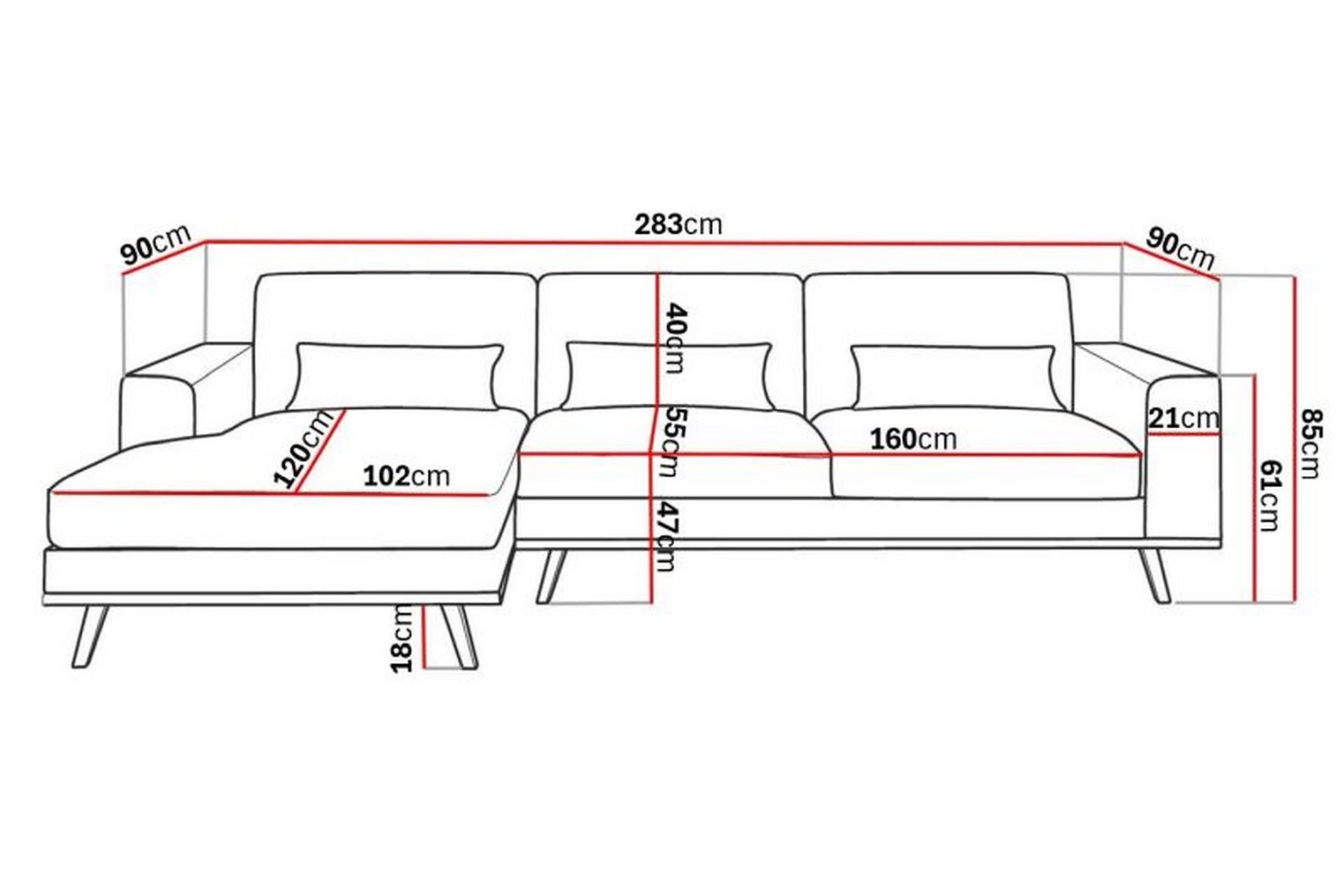 Copenhagen 4-seters Venstrevendt L-formet Divansofa i Bouclé - Hvit - Møbler - Sofaer - Sofa med sjeselong