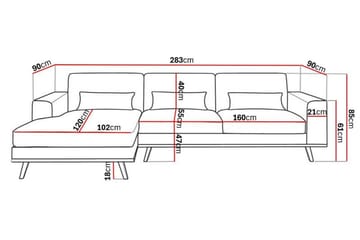 Copenhagen 4-seters Venstrevendt L-formet Divansofa i Bouclé - Hvit - Møbler - Sofaer - Sofa med sjeselong