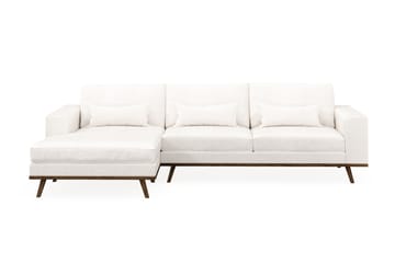 Copenhagen 4-seters Venstrevendt L-formet Divansofa i Bouclé - Hvit - Møbler - Sofaer - Sofa med sjeselong