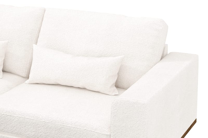Copenhagen 4-seters Venstrevendt L-formet Divansofa i Bouclé - Hvit - Møbler - Sofaer - Sofa med sjeselong
