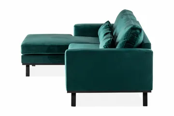 Copenhagen 4-seters Venstrevendt L-formet Divansofa i Fløyel - Grønn - Møbler - Sofaer - Sofa med sjeselong
