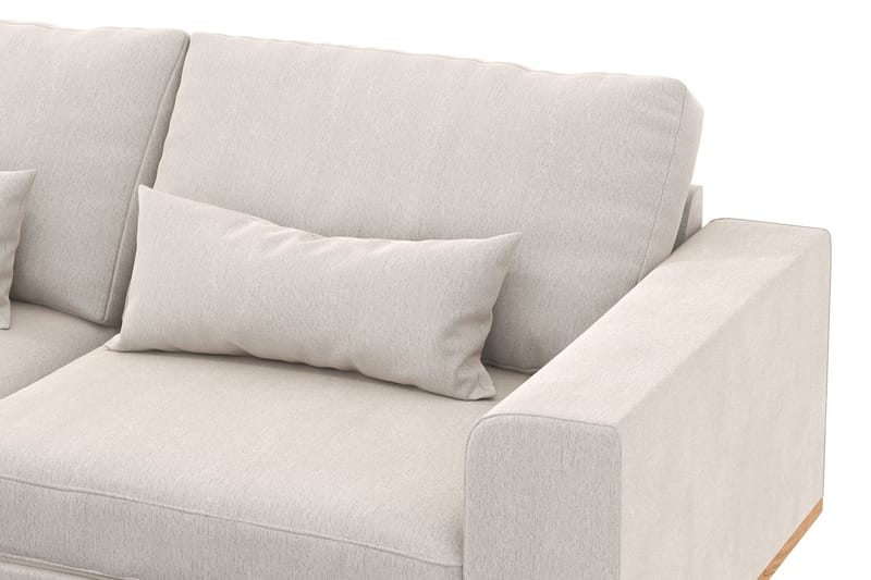 Copenhagen 4-seters Venstrevendt L-formet Divansofa i Fløyel - Kremhvit - Møbler - Sofaer - Sofa med sjeselong