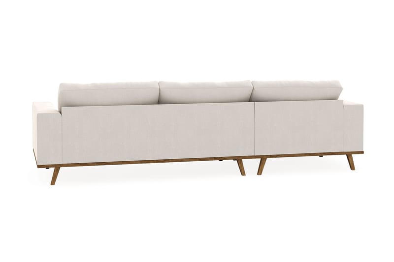 Copenhagen 4-seters Venstrevendt L-formet Divansofa i Fløyel - Kremhvit - Møbler - Sofaer - Sofa med sjeselong