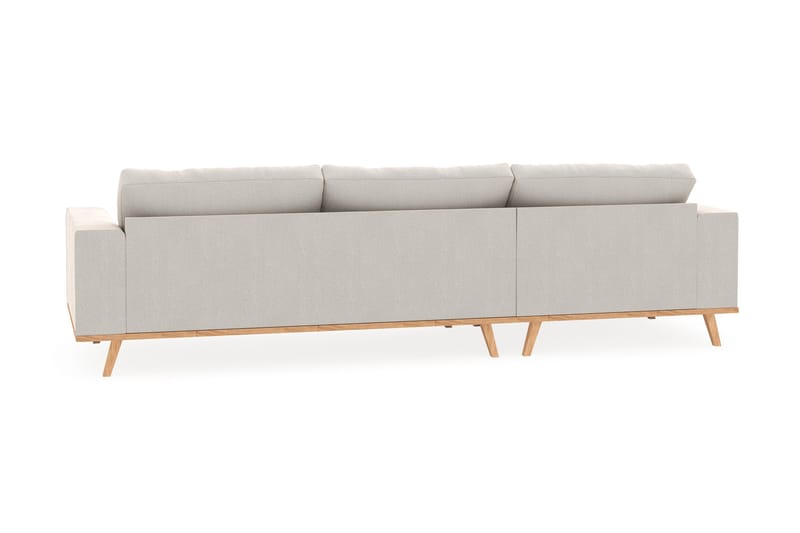 Copenhagen 4-seters Venstrevendt L-formet Divansofa i Fløyel - Kremhvit - Møbler - Sofaer - Sofa med sjeselong