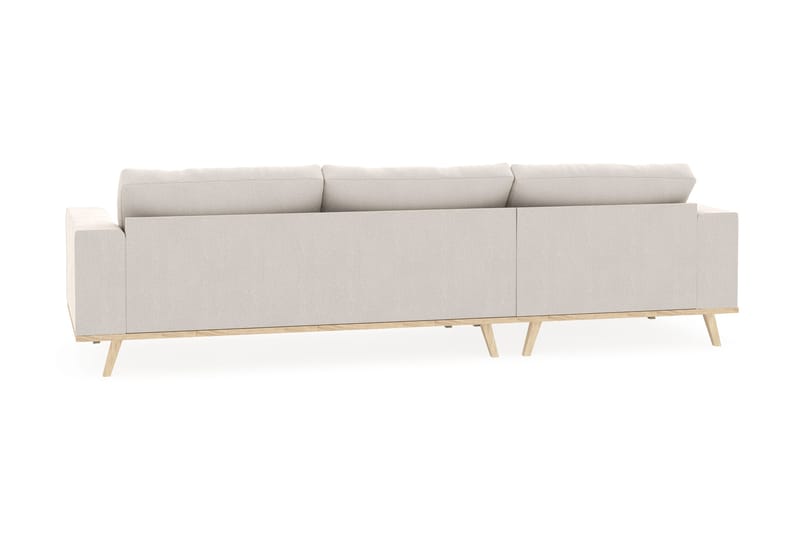 Copenhagen 4-seters Venstrevendt L-formet Divansofa i Fløyel - Kremhvit - Møbler - Sofaer - Sofa med sjeselong
