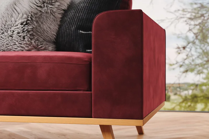 Copenhagen 4-seters Venstrevendt L-formet Divansofa i Fløyel - Lilla - Møbler - Sofaer - Sofa med sjeselong