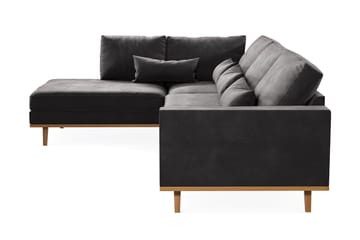 Copenhagen 4-seters Venstrevendt L-formet Divansofa i Fløyel - Mørk grå - Møbler - Sofaer - Sofa med sjeselong