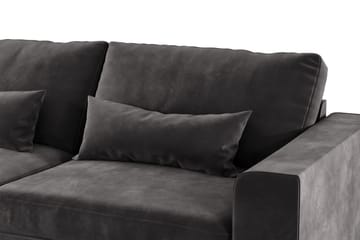 Copenhagen 4-seters Venstrevendt L-formet Divansofa i Fløyel - Mørk grå - Møbler - Sofaer - Sofa med sjeselong