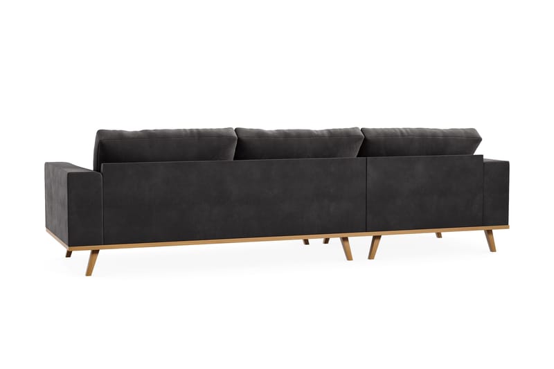 Copenhagen 4-seters Venstrevendt L-formet Divansofa i Fløyel - Mørk grå - Møbler - Sofaer - Sofa med sjeselong