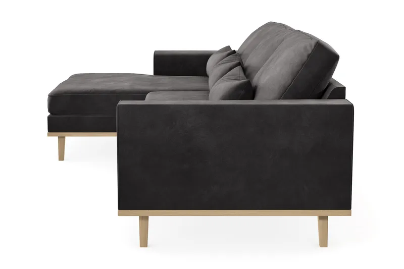 Copenhagen 4-seters Venstrevendt L-formet Divansofa i Fløyel - Mørk grå - Møbler - Sofaer - Sofa med sjeselong