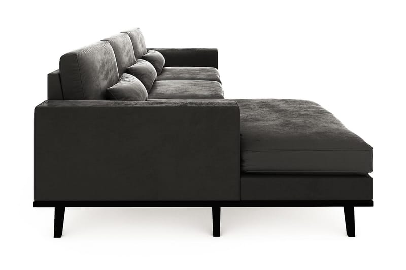 Copenhagen 4-seters Venstrevendt L-formet Divansofa i Fløyel - Mørk grå - Møbler - Sofaer - Sofa med sjeselong