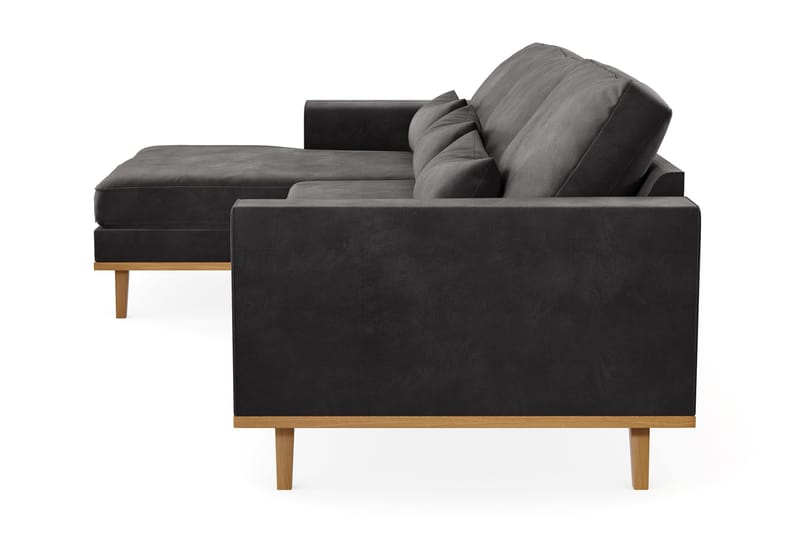 Copenhagen 4-seters Venstrevendt L-formet Divansofa i Fløyel - Mørk grå - Møbler - Sofaer - Sofa med sjeselong