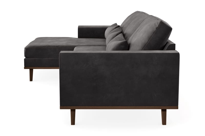 Copenhagen 4-seters Venstrevendt L-formet Divansofa i Fløyel - Mørk grå - Møbler - Sofaer - Sofa med sjeselong