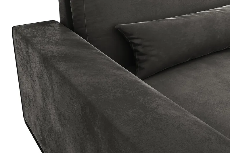 Copenhagen 4-seters Venstrevendt L-formet Divansofa i Fløyel - Mørk grå - Møbler - Sofaer - Sofa med sjeselong