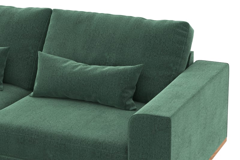 Copenhagen 4-seters Venstrevendt L-formet Divansofa i Fløyel - Mørk grønn - Møbler - Sofaer - Sofa med sjeselong