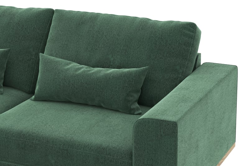 Copenhagen 4-seters Venstrevendt L-formet Divansofa i Fløyel - Mørk grønn - Møbler - Sofaer - Sofa med sjeselong