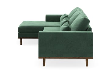 Copenhagen 4-seters Venstrevendt L-formet Divansofa i Fløyel - Mørk grønn - Møbler - Sofaer - Sofa med sjeselong