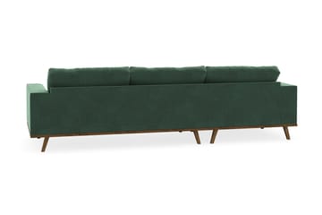 Copenhagen 4-seters Venstrevendt L-formet Divansofa i Fløyel - Mørk grønn - Møbler - Sofaer - Sofa med sjeselong